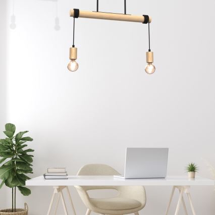 Lámpara de techo VIGA 2xE27/60W/230V madera