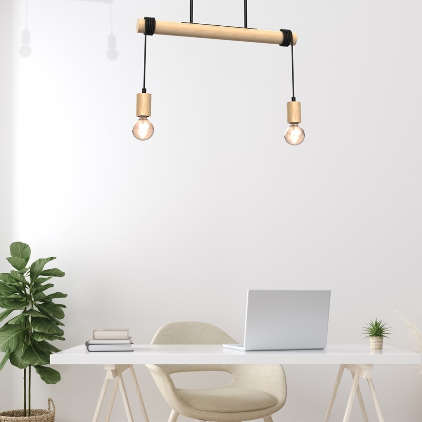 Lámpara de techo VIGA 2xE27/60W/230V madera