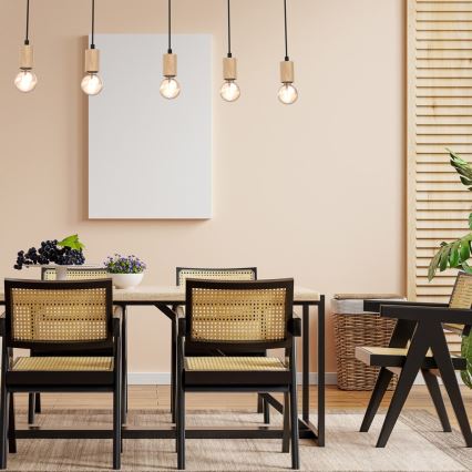 Lámpara de techo VIGA 5xE27/60W/230V madera