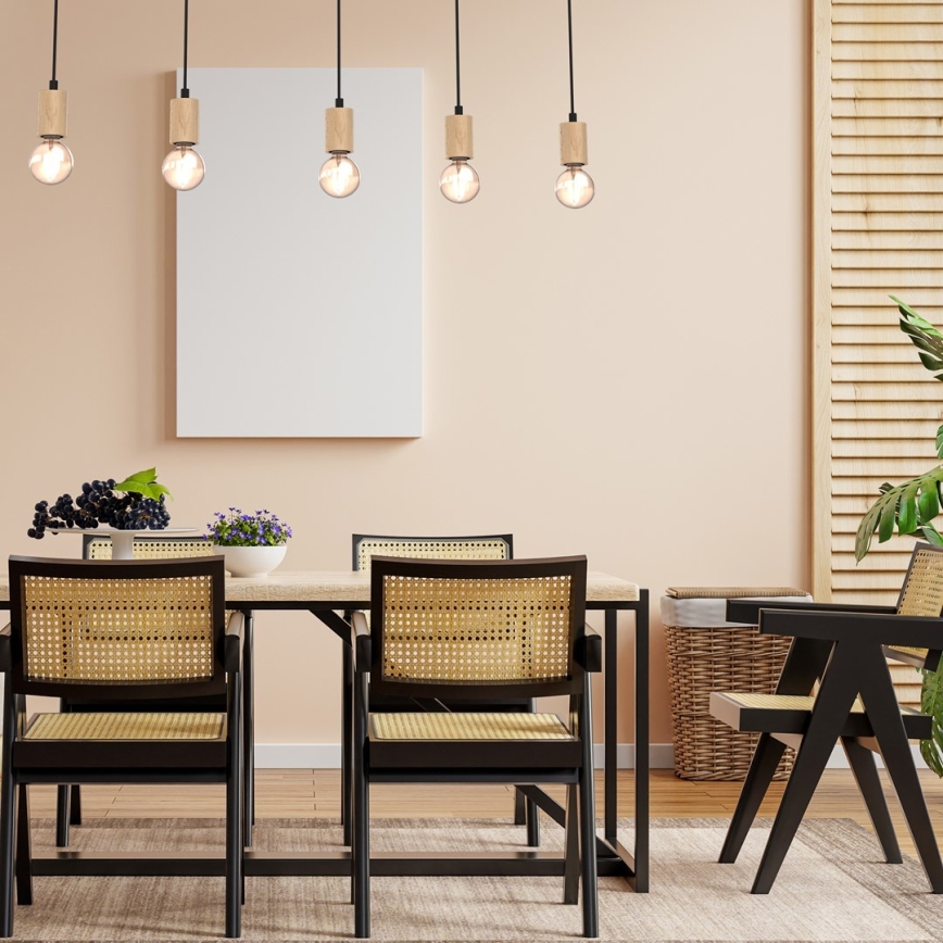 Lámpara de techo VIGA 5xE27/60W/230V madera
