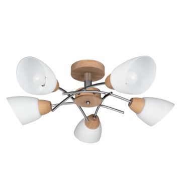 Lámpara de techo VILETTA 5xE27/40W/230V roble