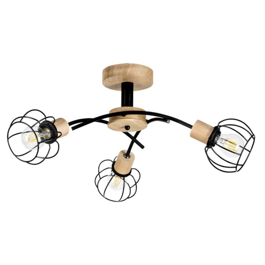 Lámpara de techo VIVIANE 3xE27/60W/230V roble