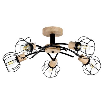 Lámpara de techo VIVIANE 5xE27/60W/230V roble
