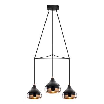 Lámpara de techo YILDO 3xE27/40W/230V negra/cobre