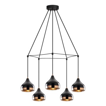 Lámpara de techo YILDO 5xE27/40W/230V negra/cobre