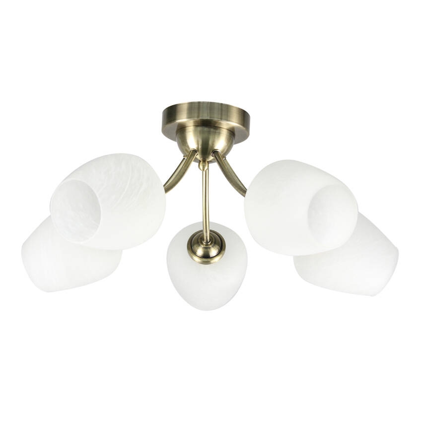 Lámpara de techo ZINA 5xE27/40W/230V latón/blanco