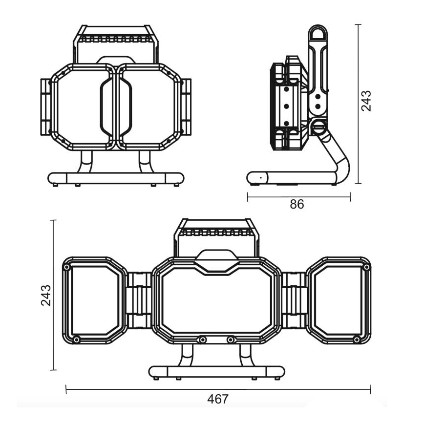 Lámpara de trabajo LED regulable 50W/5V 12000 mAh IP54