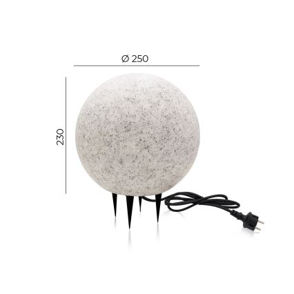 Lámpara decorativa exterior GARDEN BALL 1xE27/40W/230V IP65 diá. 25 cm