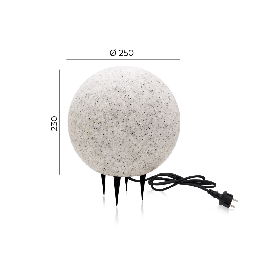 Lámpara decorativa exterior GARDEN BALL 1xE27/40W/230V IP65 diá. 25 cm