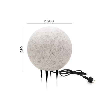 Lámpara decorativa exterior GARDEN BALL 1xE27/40W/230V IP65 diá. 28 cm