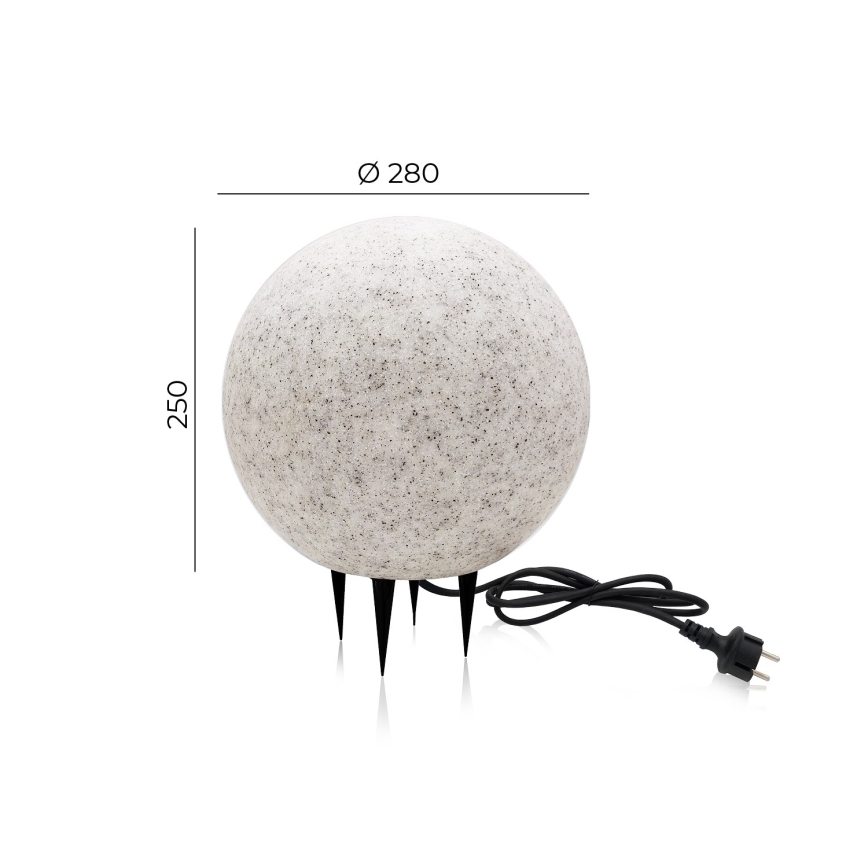 Lámpara decorativa exterior GARDEN BALL 1xE27/40W/230V IP65 diá. 28 cm
