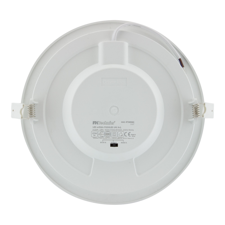 Lámpara empotrable de baño LED LED/18W/230V 3000/4000/6000K IP44
