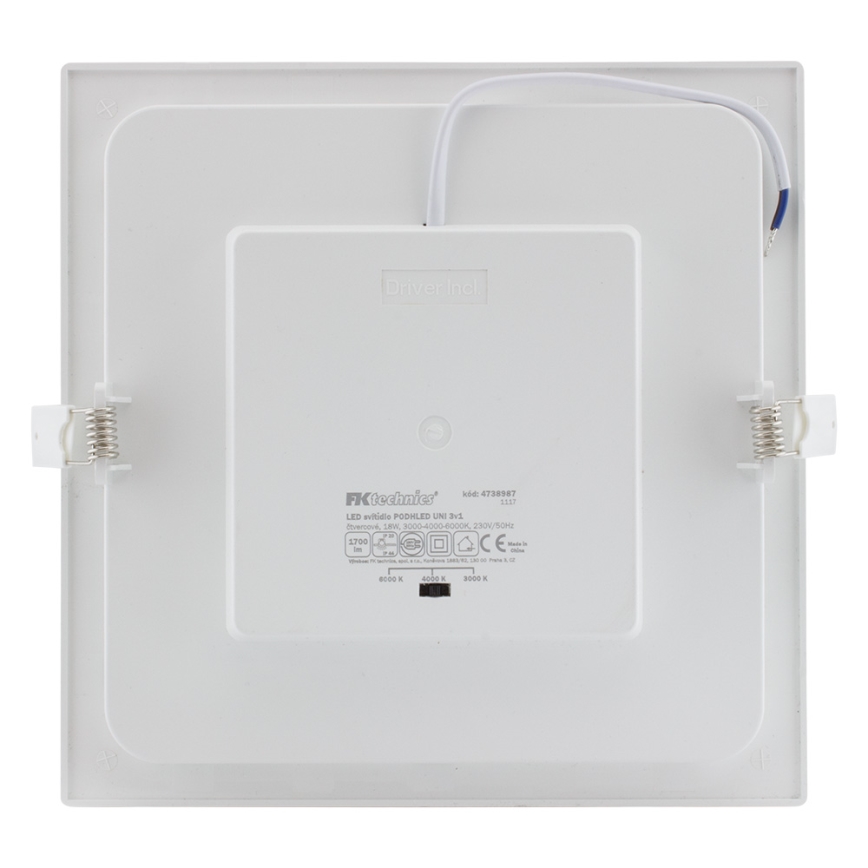 Lámpara empotrable de baño LED LED/18W/230V 3000/4000/6000K IP44