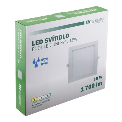 Lámpara empotrable de baño LED LED/18W/230V 3000/4000/6000K IP44
