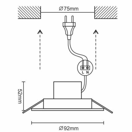 Lámpara empotrable de baño LED LED/7W/230V 4000K beige IP44