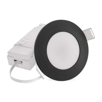 Lámpara empotrable de baño LED LORI LED/4,5W/230V IP65 2700/4000K diá. 8,5 cm negro