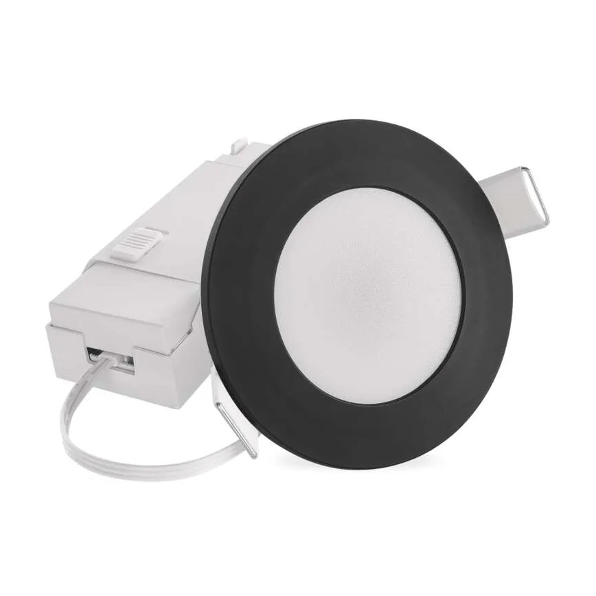 Lámpara empotrable de baño LED LORI LED/4,5W/230V IP65 2700/4000K diá. 8,5 cm negro