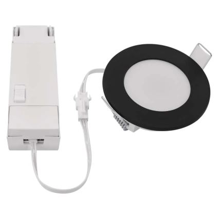 Lámpara empotrable de baño LED LORI LED/4,5W/230V IP65 2700/4000K diá. 8,5 cm negro