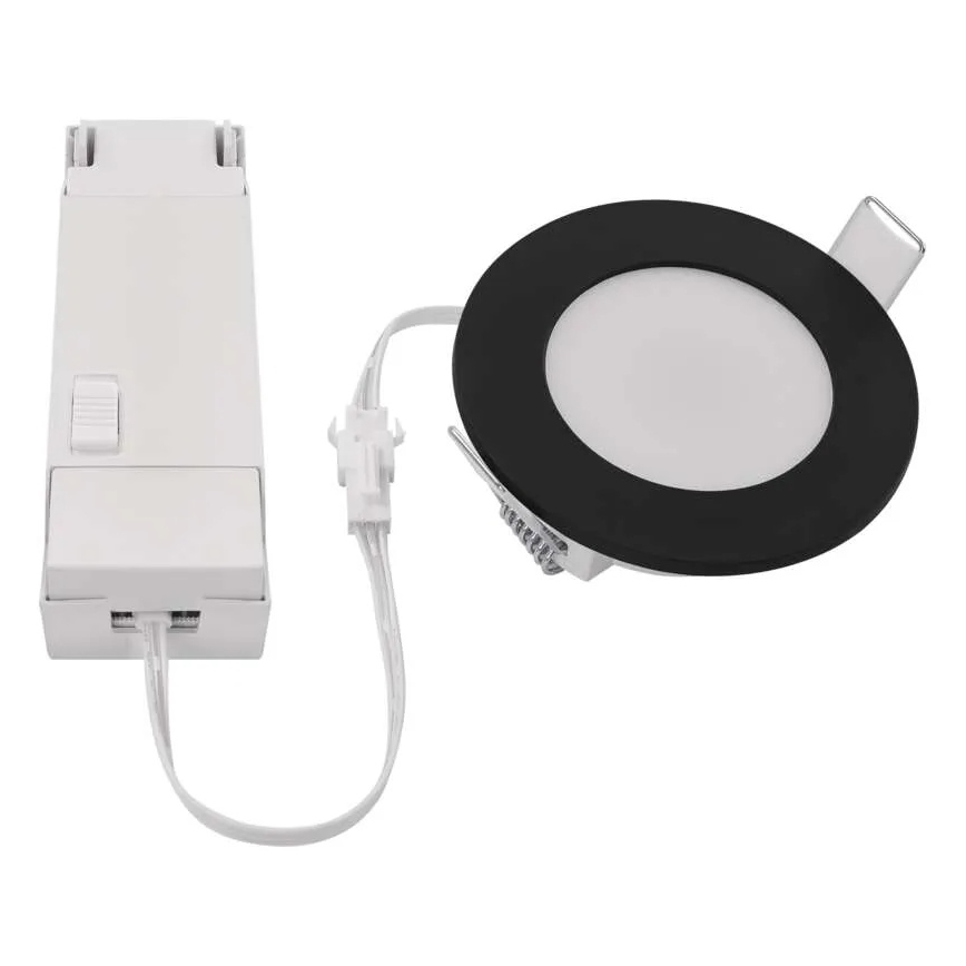 Lámpara empotrable de baño LED LORI LED/4,5W/230V IP65 2700/4000K diá. 8,5 cm negro