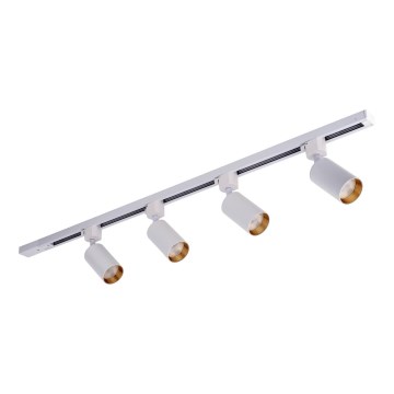 Lámpara empotrable del sistema de riel TRACER 4xGU10/10W/230V 1 m blanca