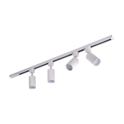 Lámpara empotrable del sistema de riel TRACER 4xGU10/10W/230V 1 m blanca