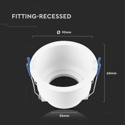 Lámpara empotrable GU10 diámetro 9 cm blanca