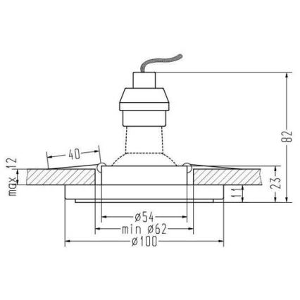 Lámpara empotrable LED EYE 1xGU10/50W + LED/3W/230V