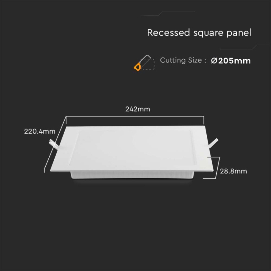 Lámpara empotrable LED LED/18W/230V 22x22 cm 4000K blanco