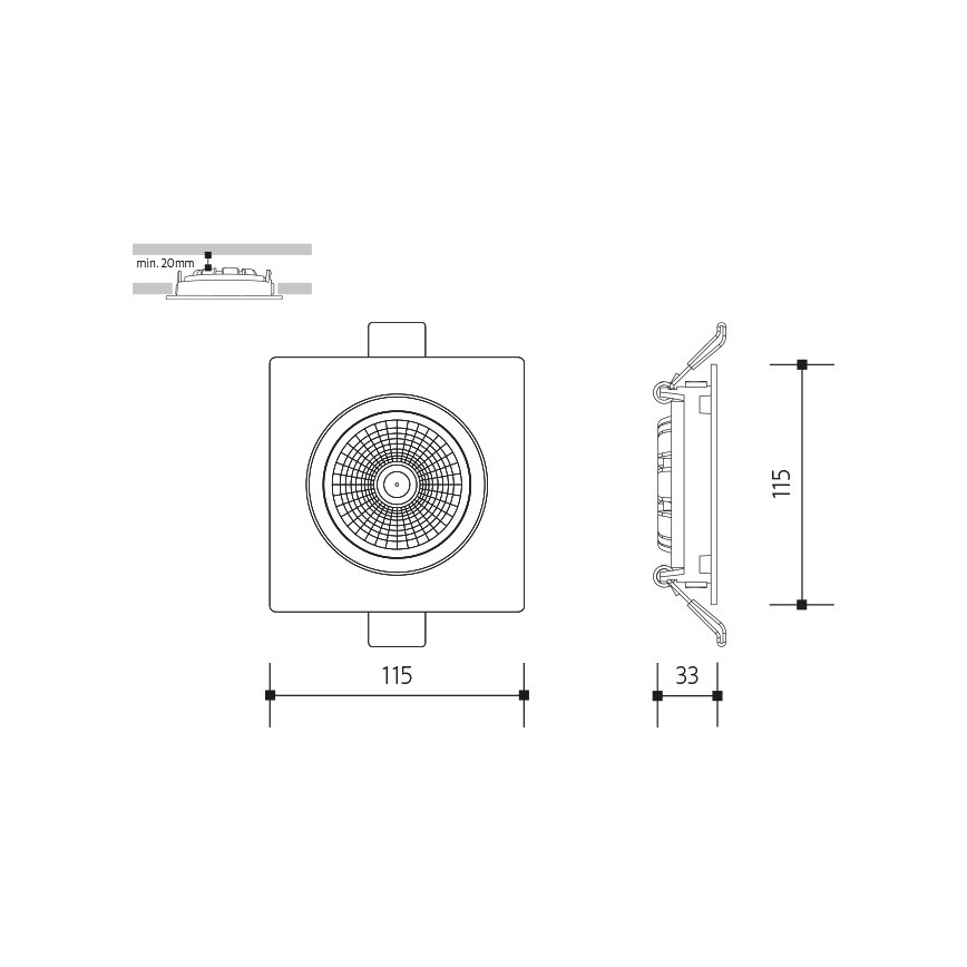 Lámpara empotrable LED LED/18W/230V 3000K 11,5x11,5 cm blanco