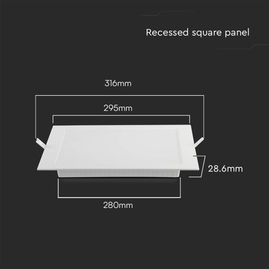 Lámpara empotrable LED LED/24W/230V 29,5x29,5 cm 4000K blanco