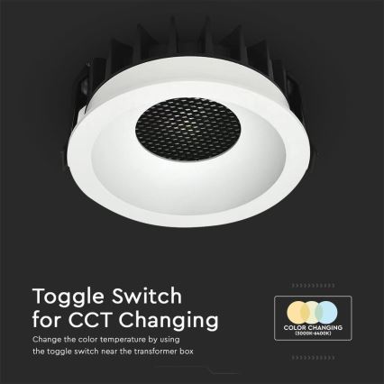 Lámpara empotrable LED LED/24W/230V 3000/4000/6400K ø 13,5 cm blanco