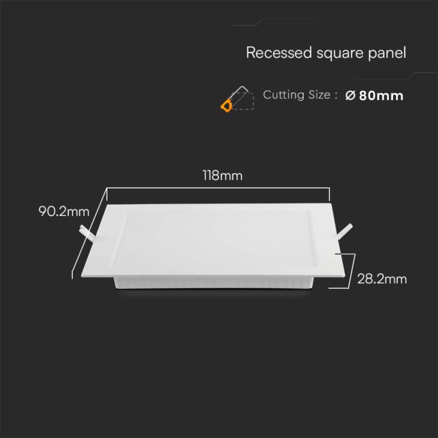 Lámpara empotrable LED LED/3W/230V 9x9 cm 6500K blanco