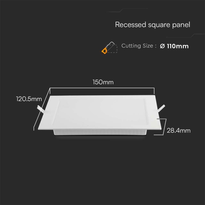 Lámpara empotrable LED LED/6W/230V 12x12 cm 3000K blanco