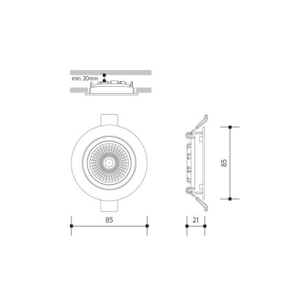 Lámpara empotrable LED LED/6W/230V 4000K diá. 8,5 cm blanco