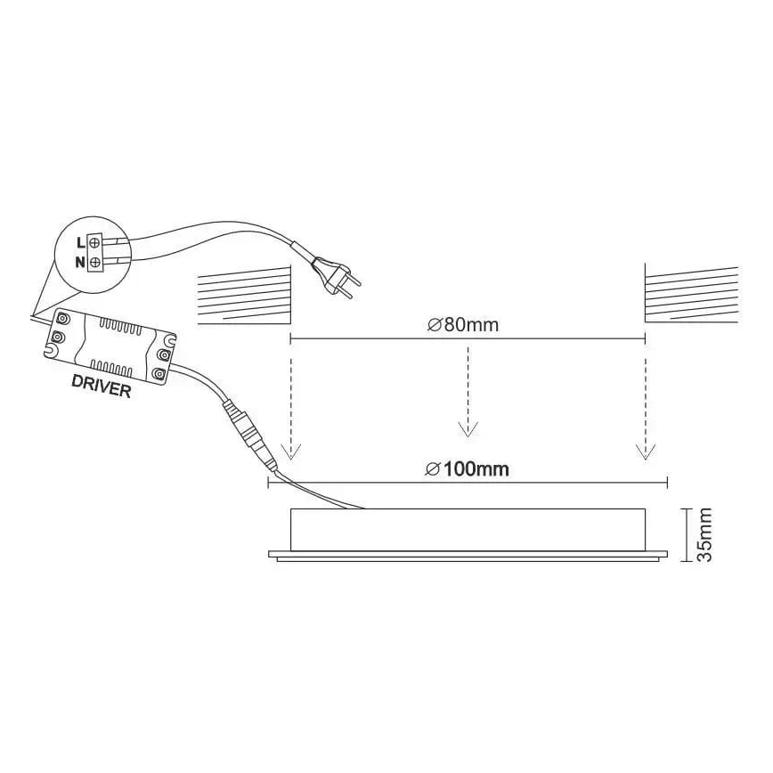 Lámpara empotrable LED LED/7,5W/230V 4000K blanco/plata