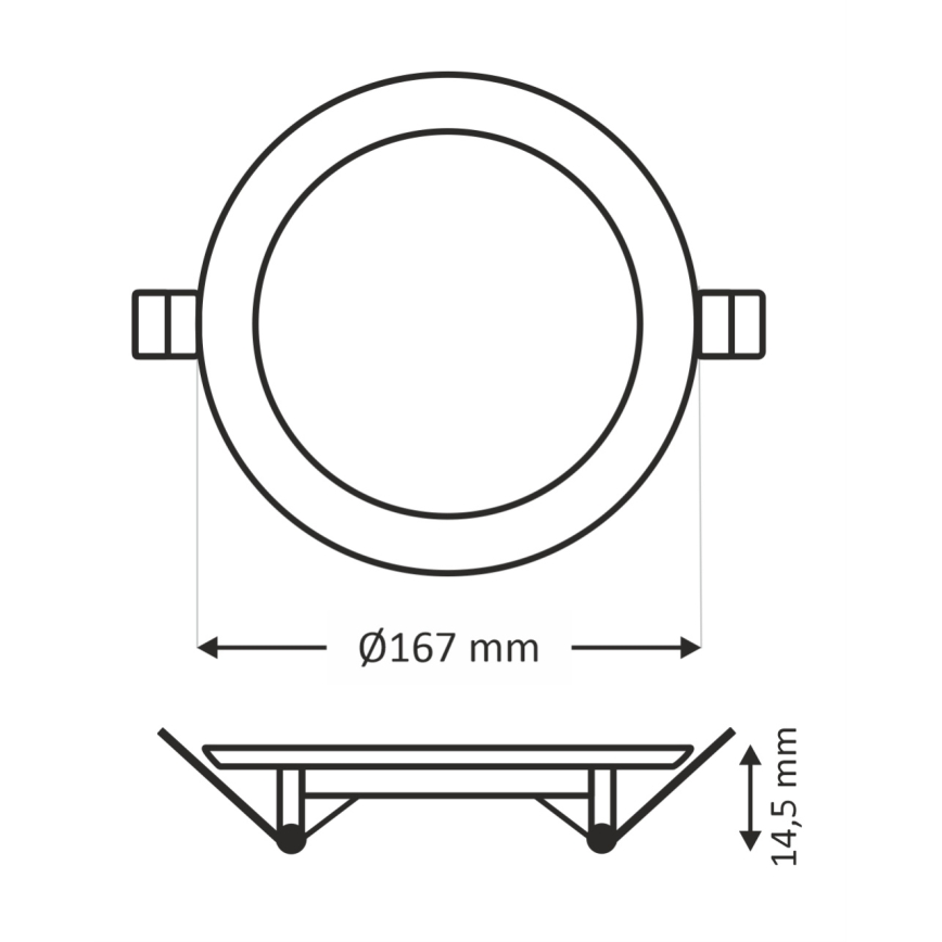 Lámpara empotrable LED QTEC LED/12W/230V 6500K diá. 16,7 cm