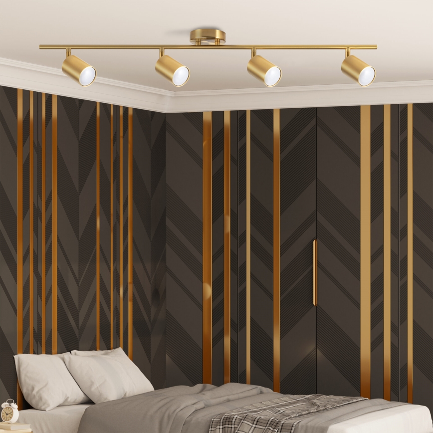 Foco empotrable LED RGBW regulable GOLDI 4xGU10/6W/230V 3000K dorado + mando a distancia