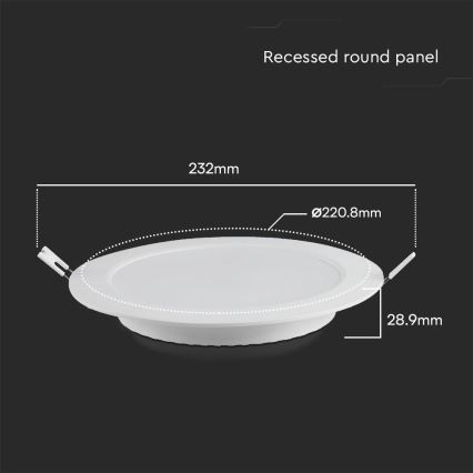 Lámpara empotrable LED SAMSUNG CHIP LED/18W/230V 3000K diá. 22 cm blanco