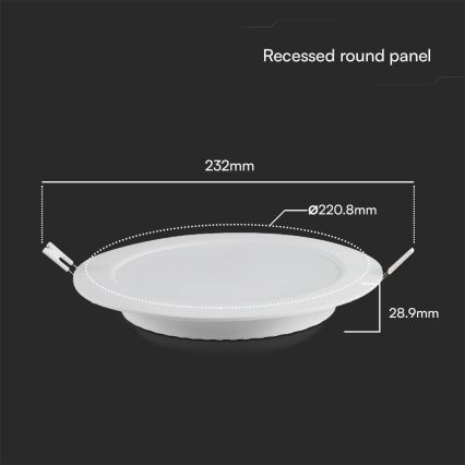 Lámpara empotrable LED SAMSUNG CHIP LED/18W/230V 6500K diá. 22 cm blanco