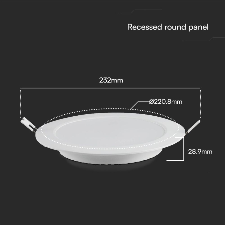 Lámpara empotrable LED SAMSUNG CHIP LED/18W/230V 6500K diá. 22 cm blanco