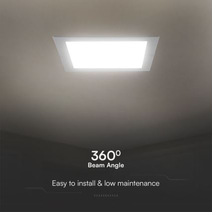 Lámpara empotrable LED SAMSUNG CHIP LED/24W/230V 3000K 29,5x29,5 cm blanco