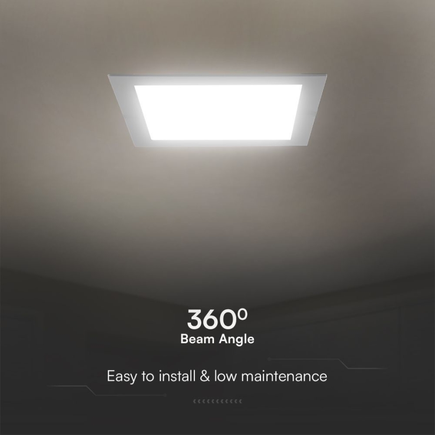 Lámpara empotrable LED SAMSUNG CHIP LED/24W/230V 3000K 29,5x29,5 cm blanco