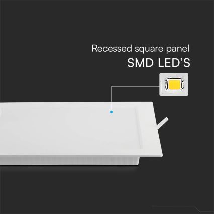 Lámpara empotrable LED SAMSUNG CHIP LED/24W/230V 3000K 29,5x29,5 cm blanco