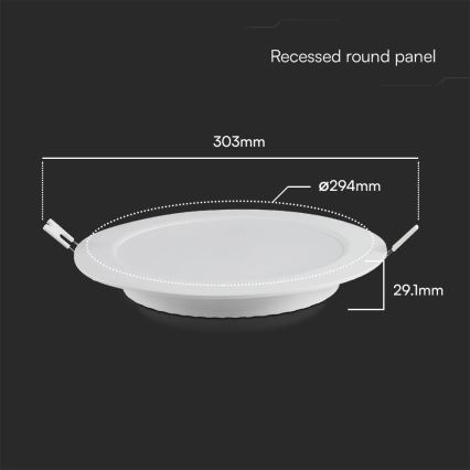 Lámpara empotrable LED SAMSUNG CHIP LED/24W/230V 3000K diá. 29,4 cm blanco