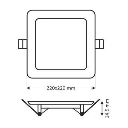 Lámpara empotrable LED SQUARE LED/18W/230V 4200K 22x22 cm blanco