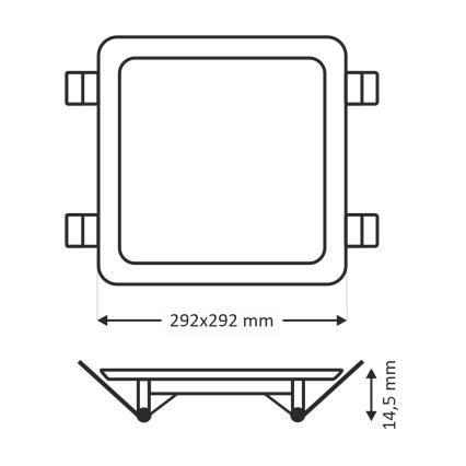 Lámpara empotrable LED SQUARE LED/24W/230V 4200K 29,2x29,2 cm blanco