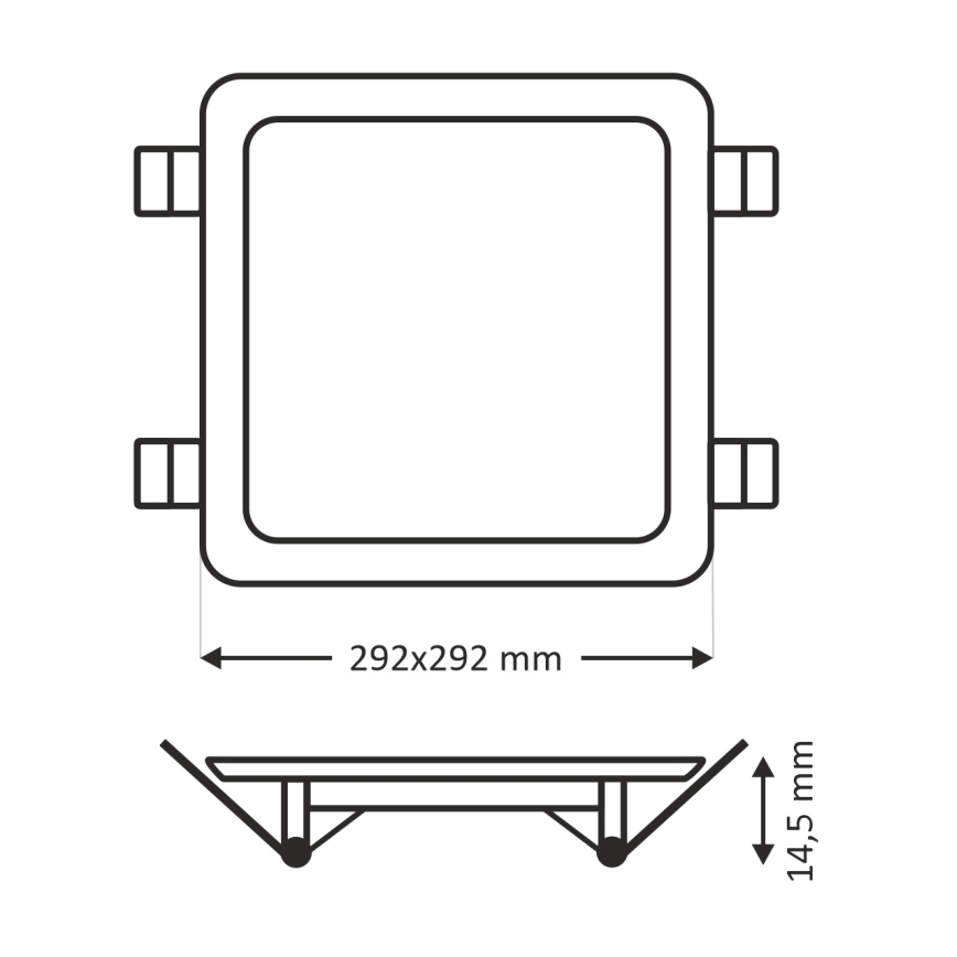 Lámpara empotrable LED SQUARE LED/24W/230V 4200K 29,2x29,2 cm blanco