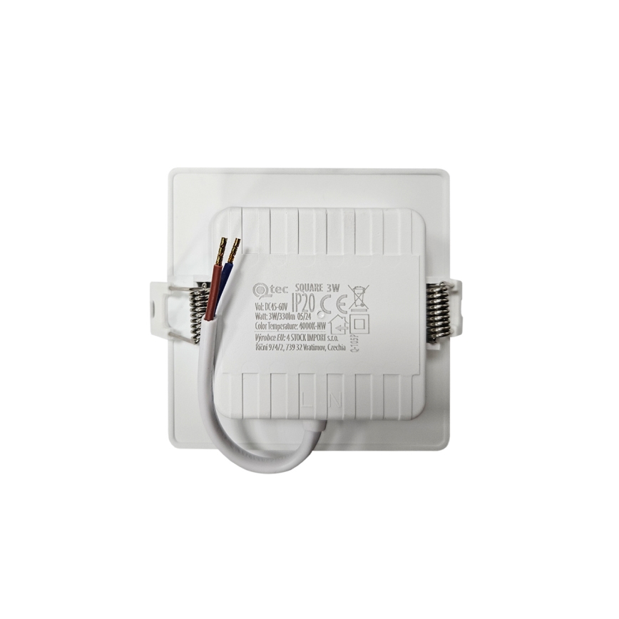 Lámpara empotrable LED SQUARE LED/3W/230V 4000K 9x9 cm blanco