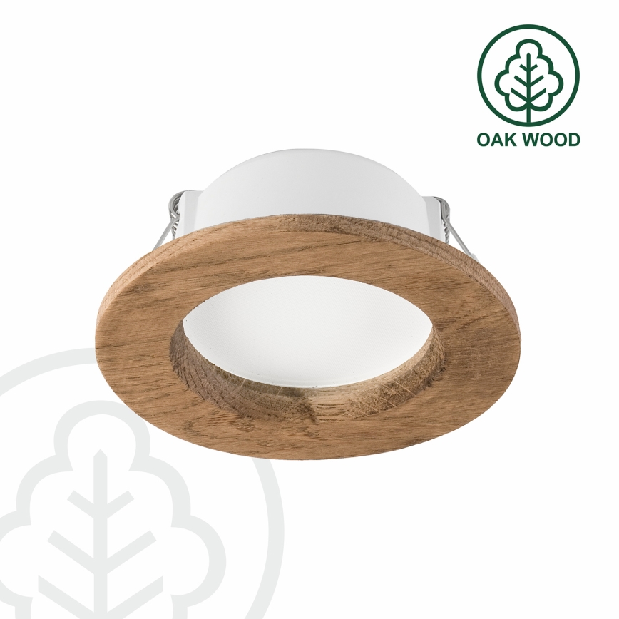 Lámpara empotrable LED WOODY SPOT LED/5,5W/230V 4000K nogal ø 10 cm