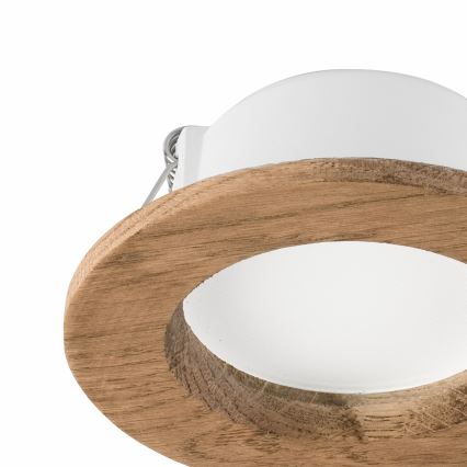 Lámpara empotrable LED WOODY SPOT LED/5,5W/230V 4000K nogal ø 10 cm